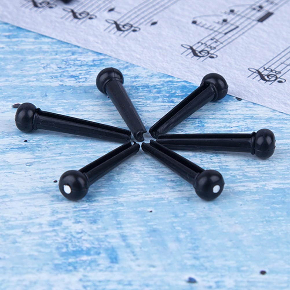 100pcs Ballad Guitar Bridge Durable String Nails Pin String Studs String Pegs Guitar Accessories (Black)