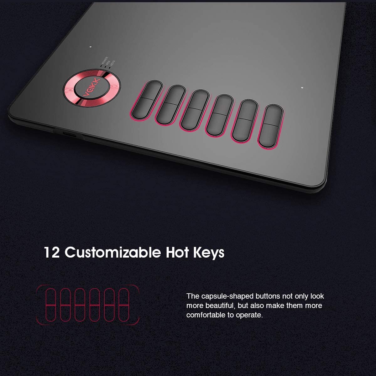 Graphics Drawing Tablet VEIKK A15 10x6 inch Graphic Pen Tablet with Battery-Free Passive Stylus and 12 Shortcut Keys