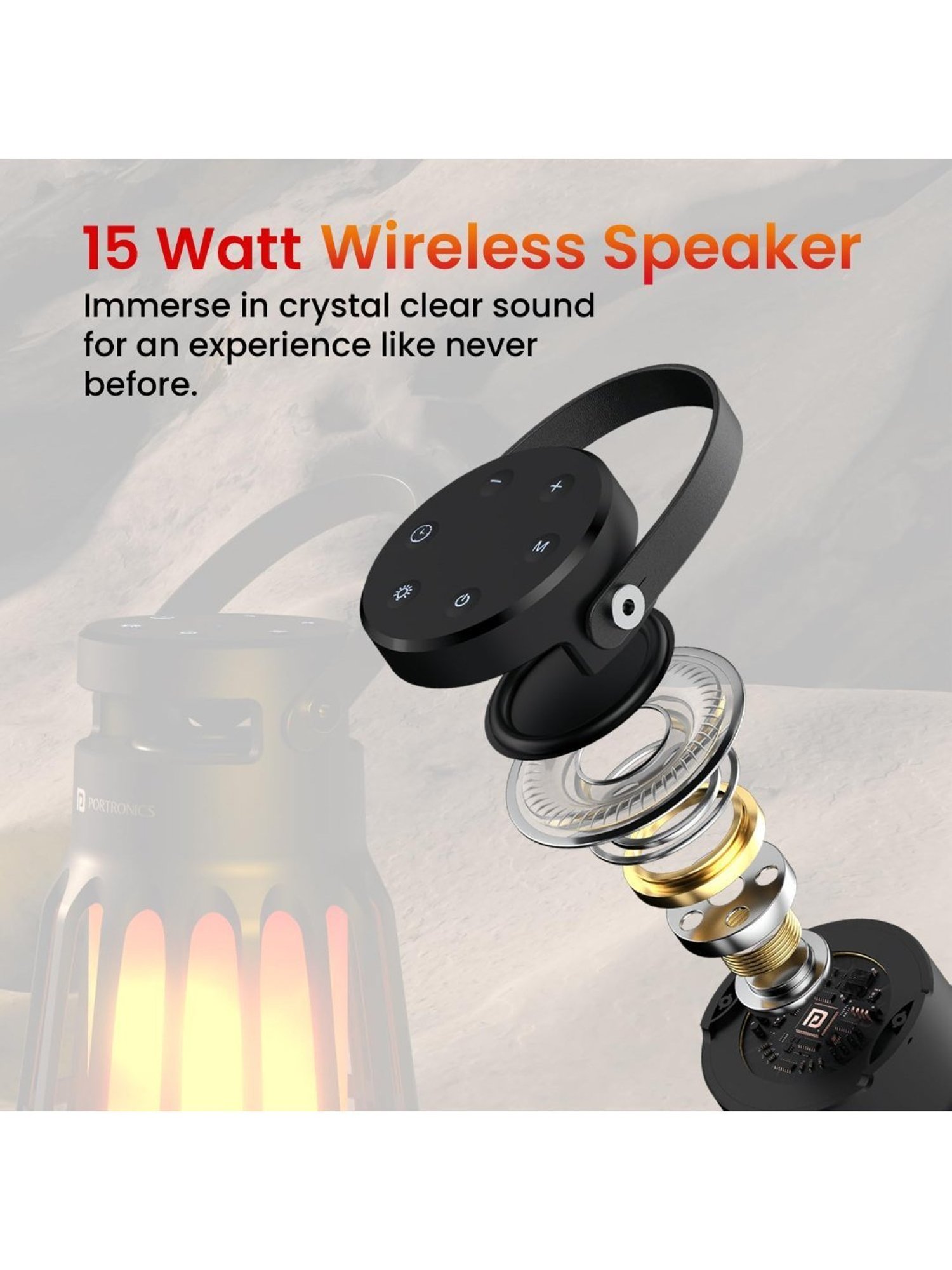 Portronics Dash 6, 15W Bluetooth Speaker with in Built White Noise Machine & LED Night Lamp (Black)