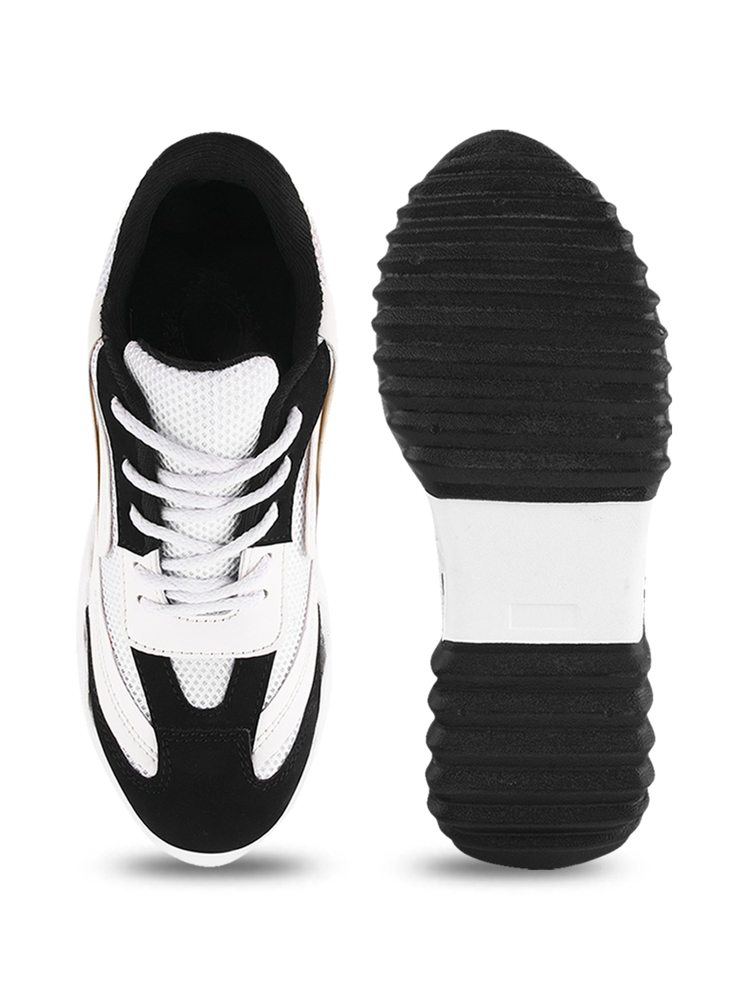 Shoetopia Women's Black & White Sneakers
