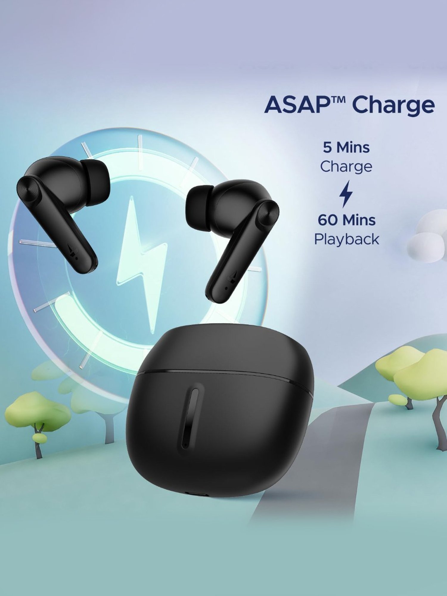 Boat Airdopes Max TWS In Ear BT Earbuds with 100H Playtime & ENX Tech (Carbon Black, True Wireless))