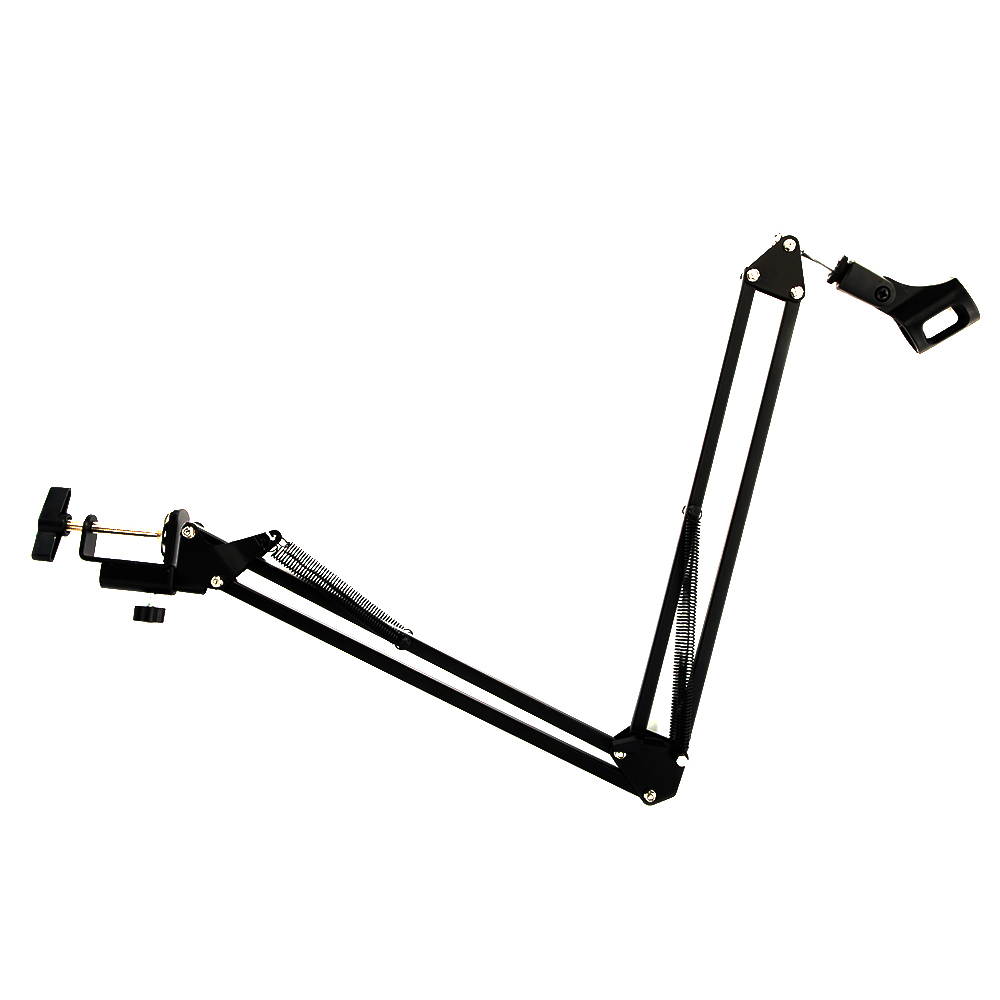 Desk Mic Microphone Suspension Boom Scissor Arm Stand Shock Mount Adjustable NEW