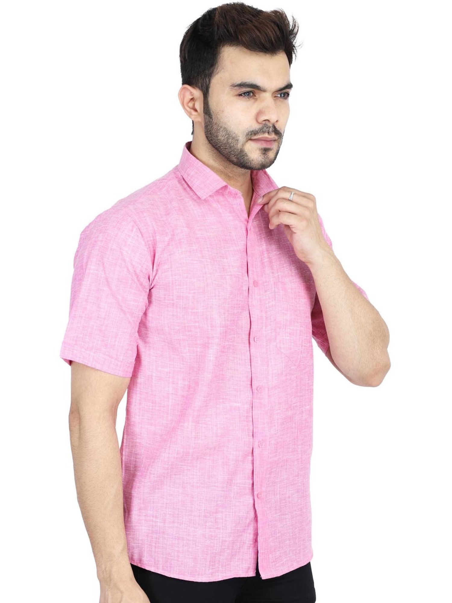 TAHVO Multi Cotton Slim Fit Shirt Pack of 2