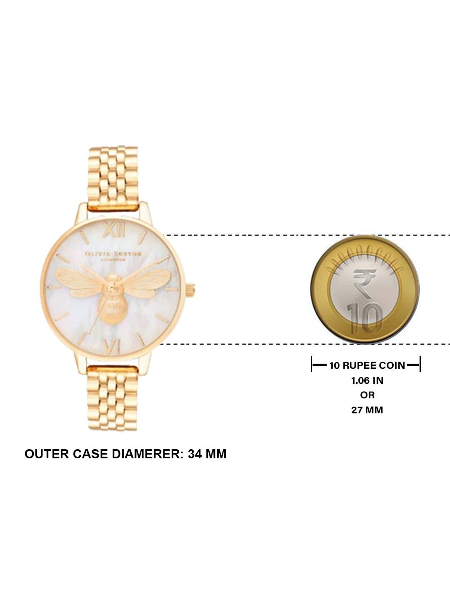 Olivia Burton OB16FB18 Lucky Bee Analog Watch for Women