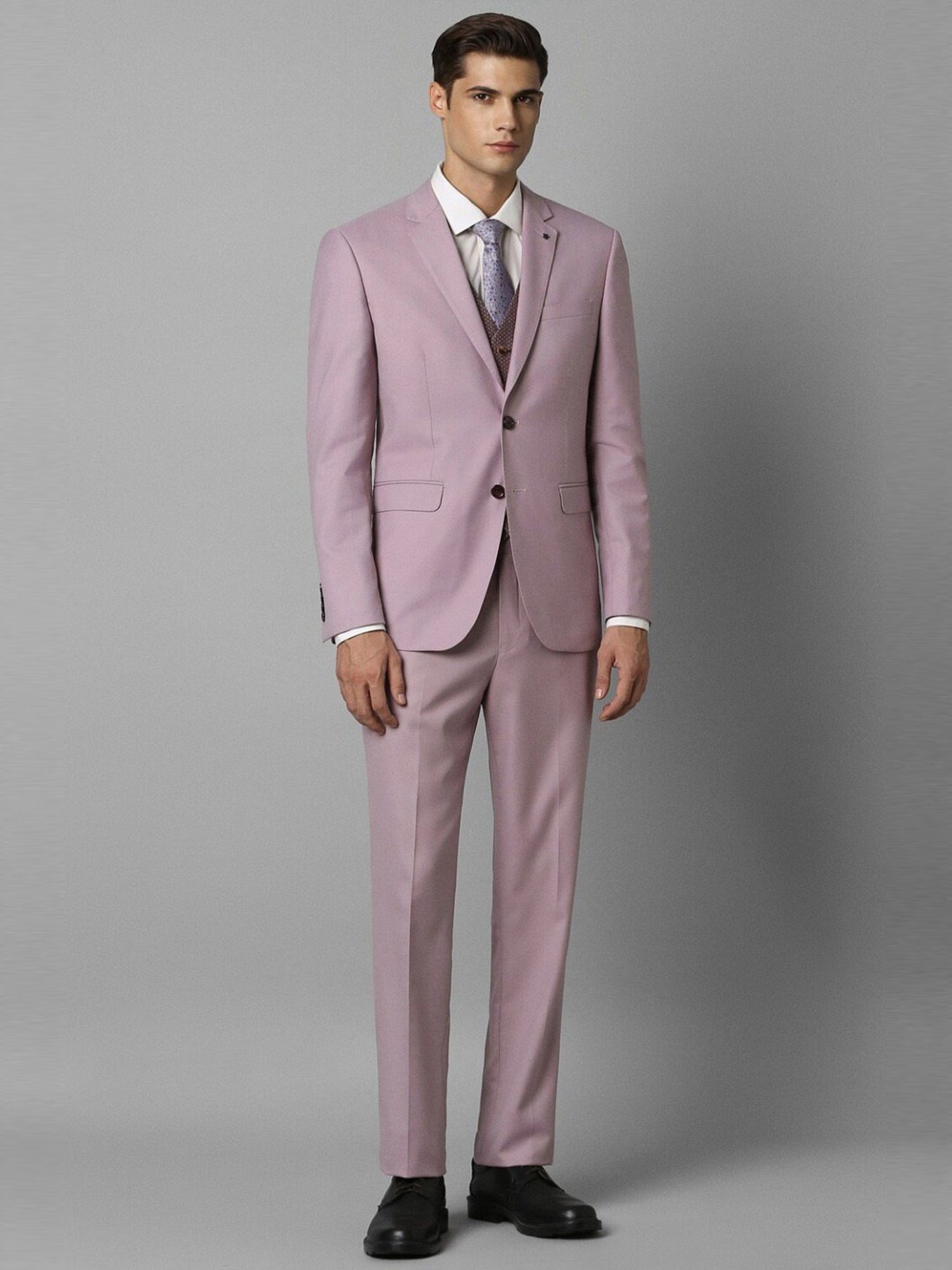 Parx Black Regular Fit Two Piece Suit