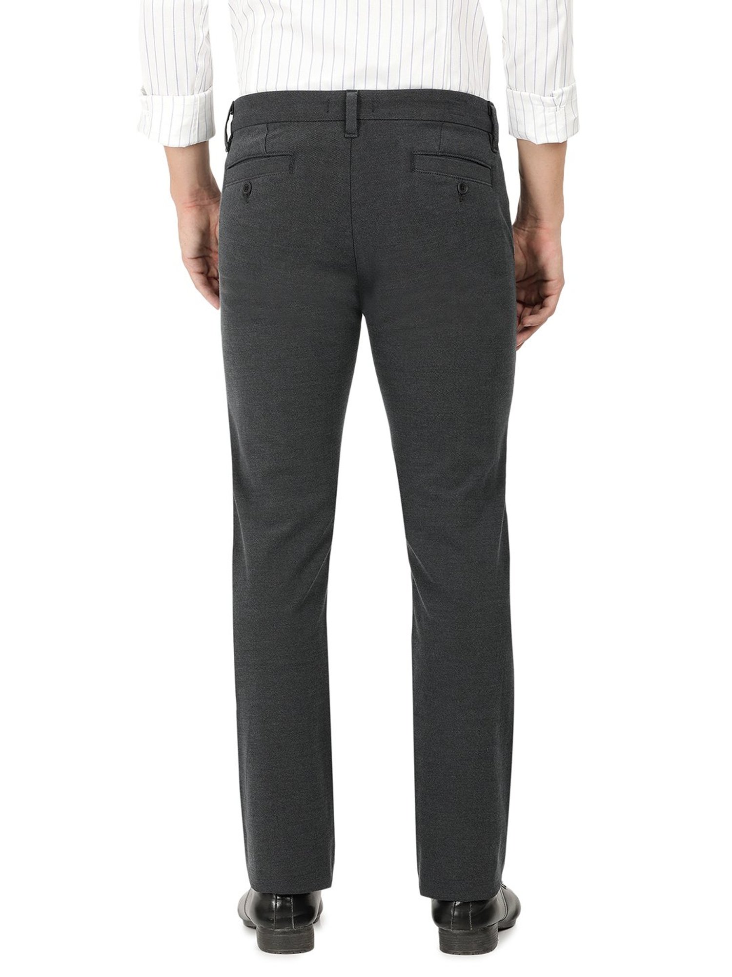 EVERBLUE Stay Grey Midrise Cross Pocket Trousers