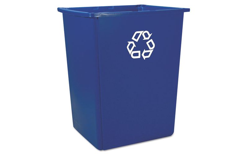 Rubbermaid 8 Quart Traditional Square Top Bedroom, Bathroom, and Office Wastebasket Trash Can, White (2 Pack)