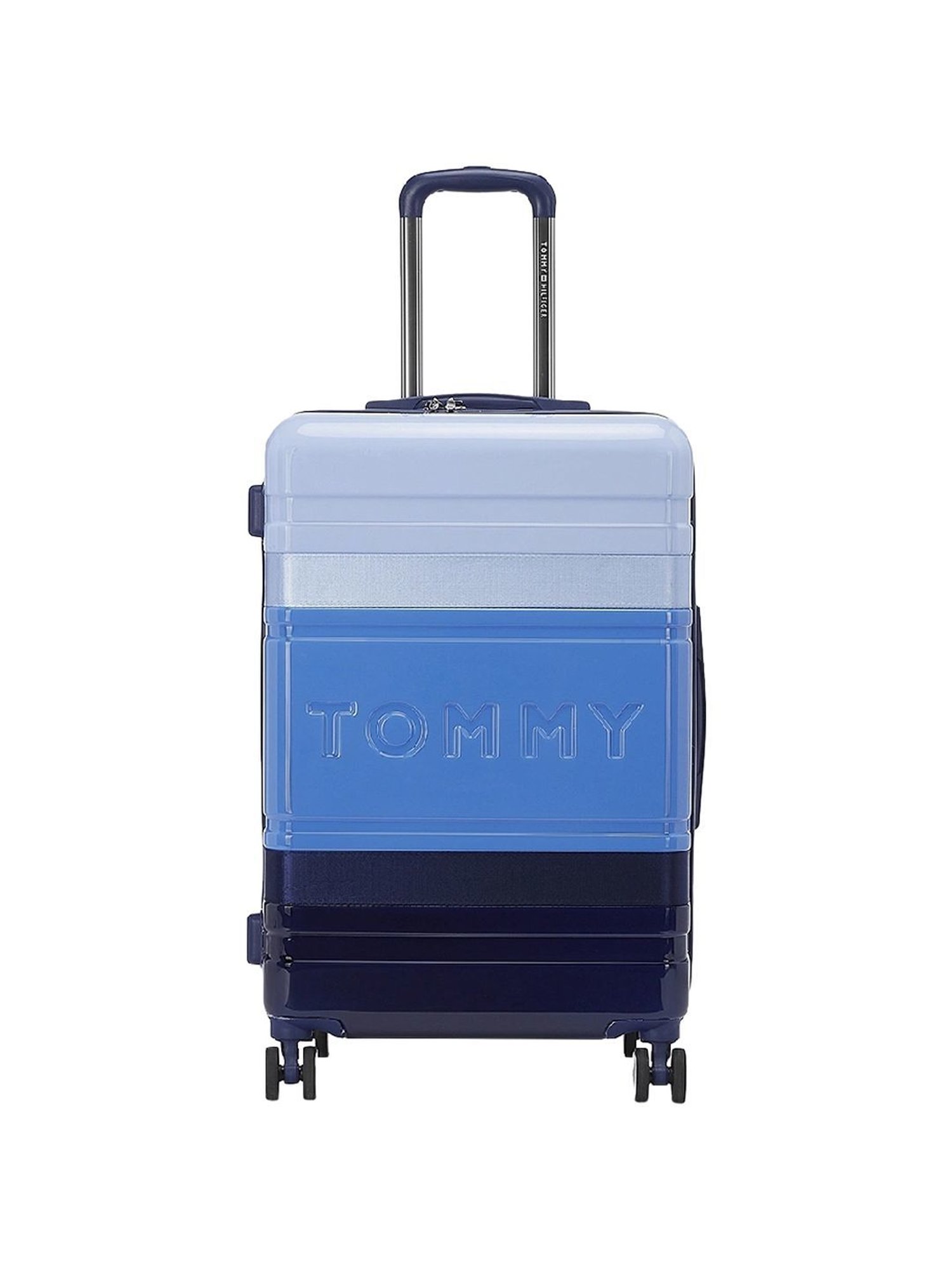 TOMMY HILFIGER Triton Pro Blue 8 Wheels Large Hard Cabin Trolley Bag