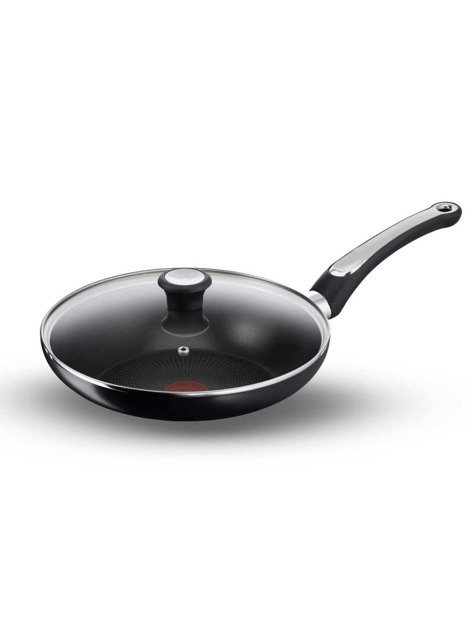 Tefal Delicia Poweglide Black Aluminium 24 cm Non-Stick Fry Pan With Glass Lid (1 L)
