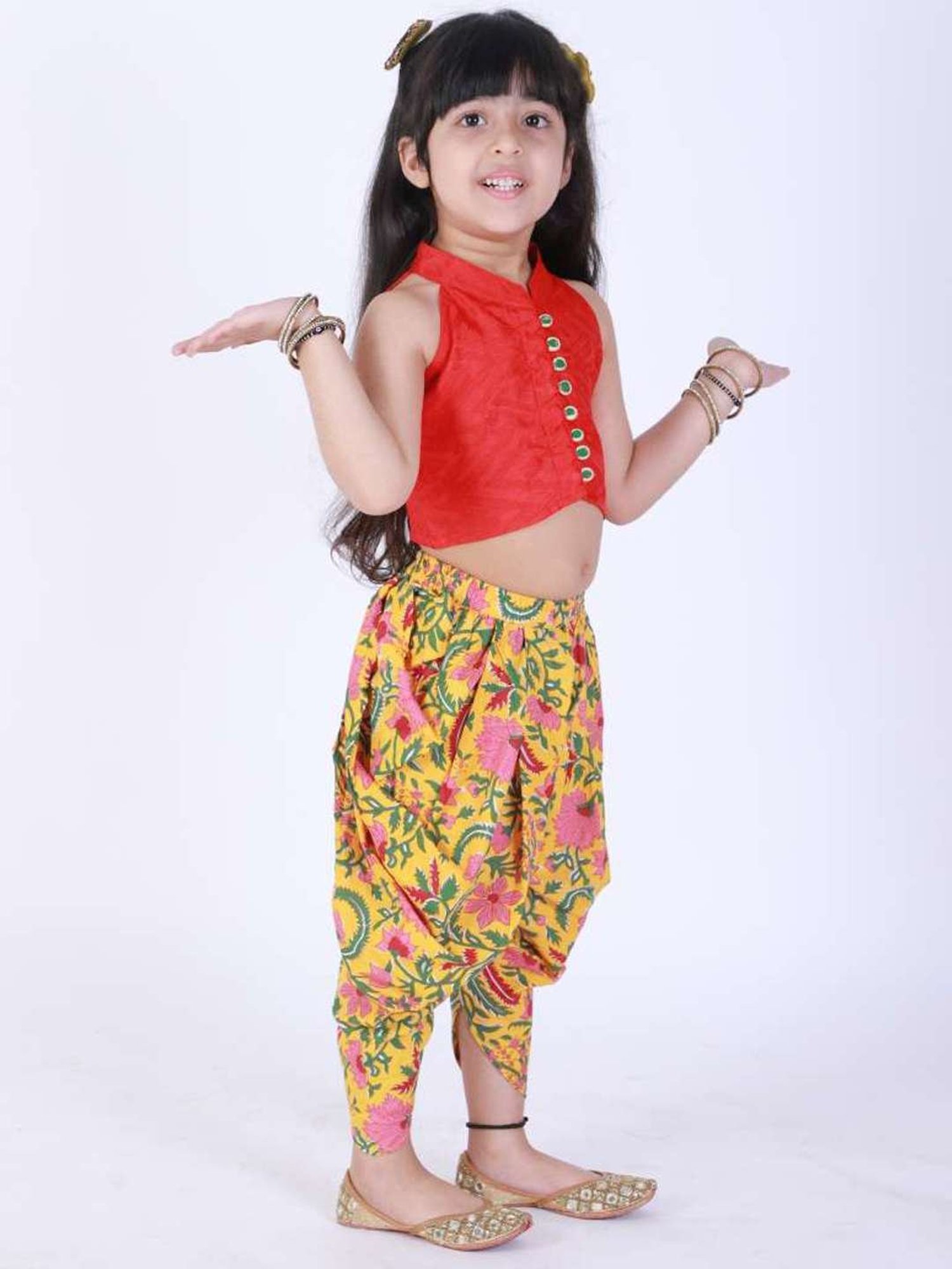 TWISHA Kids Red & Yellow Printed Top Set