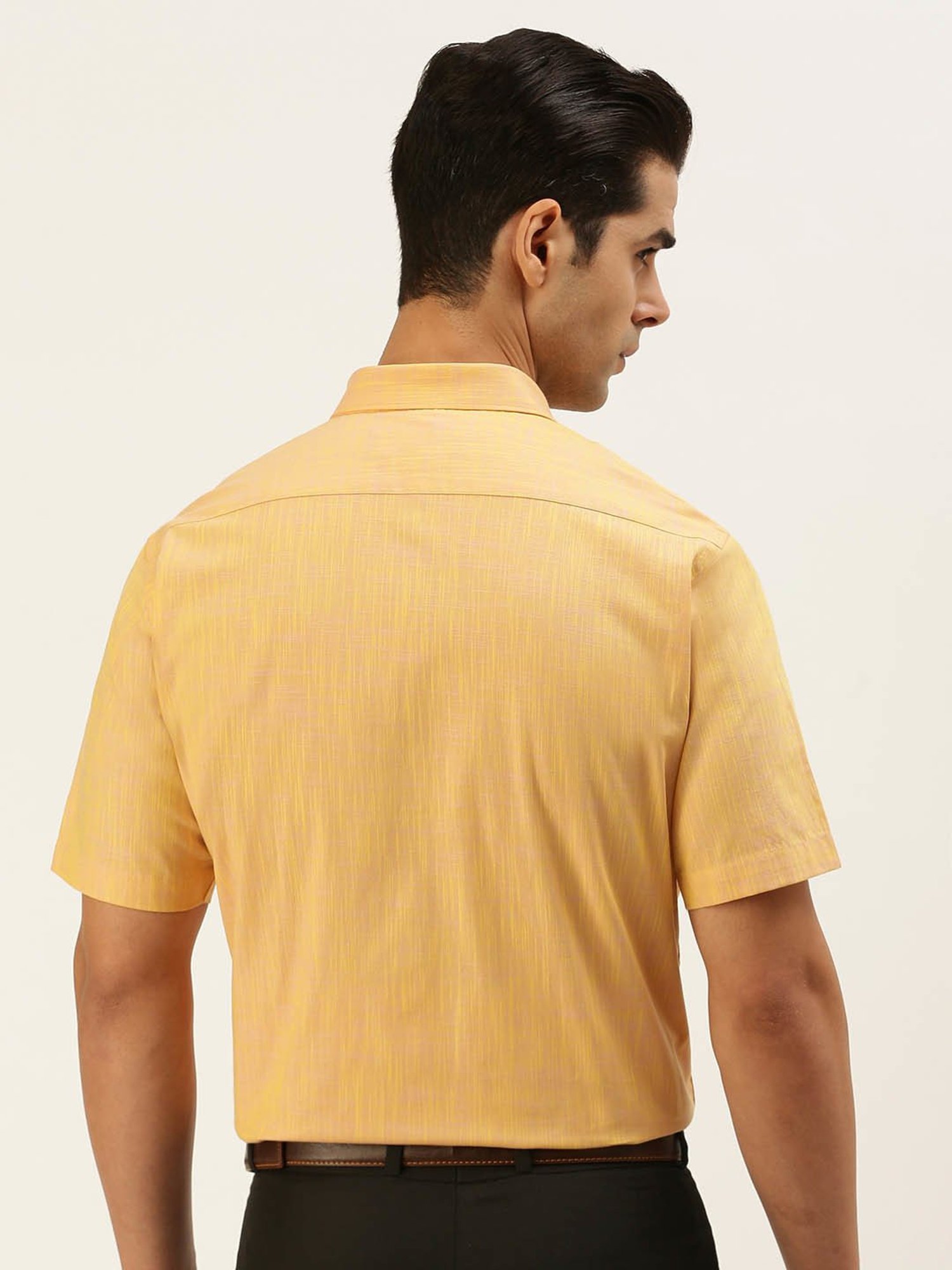 Ramraj Orange Cotton Regular Fit Shirt