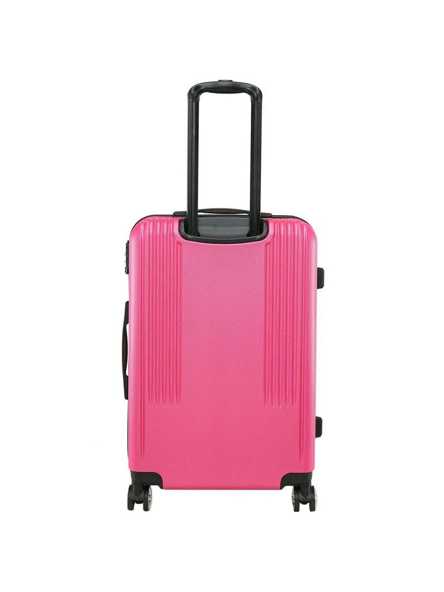 Swiss Brand Sion 2.0 Rose Pink Striped Hard Medium Trolley Bag - 41 cm