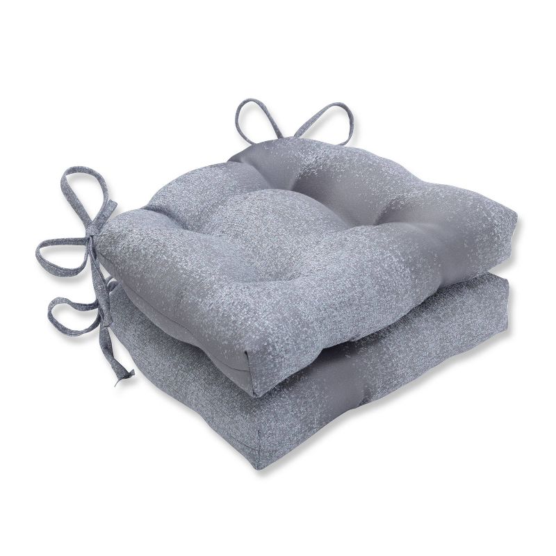 Set of 2 Illuminaire Pewter Reversible Chair Pad - Pillow Perfect
