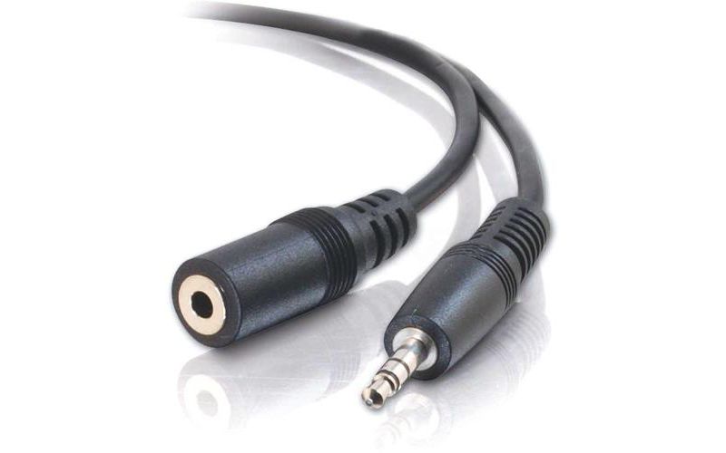 C2G 6ft 3.5mm M/F Stereo Audio Extension Cable - Mini-phone Male - Mini-phone Female Audio - 6ft - Black