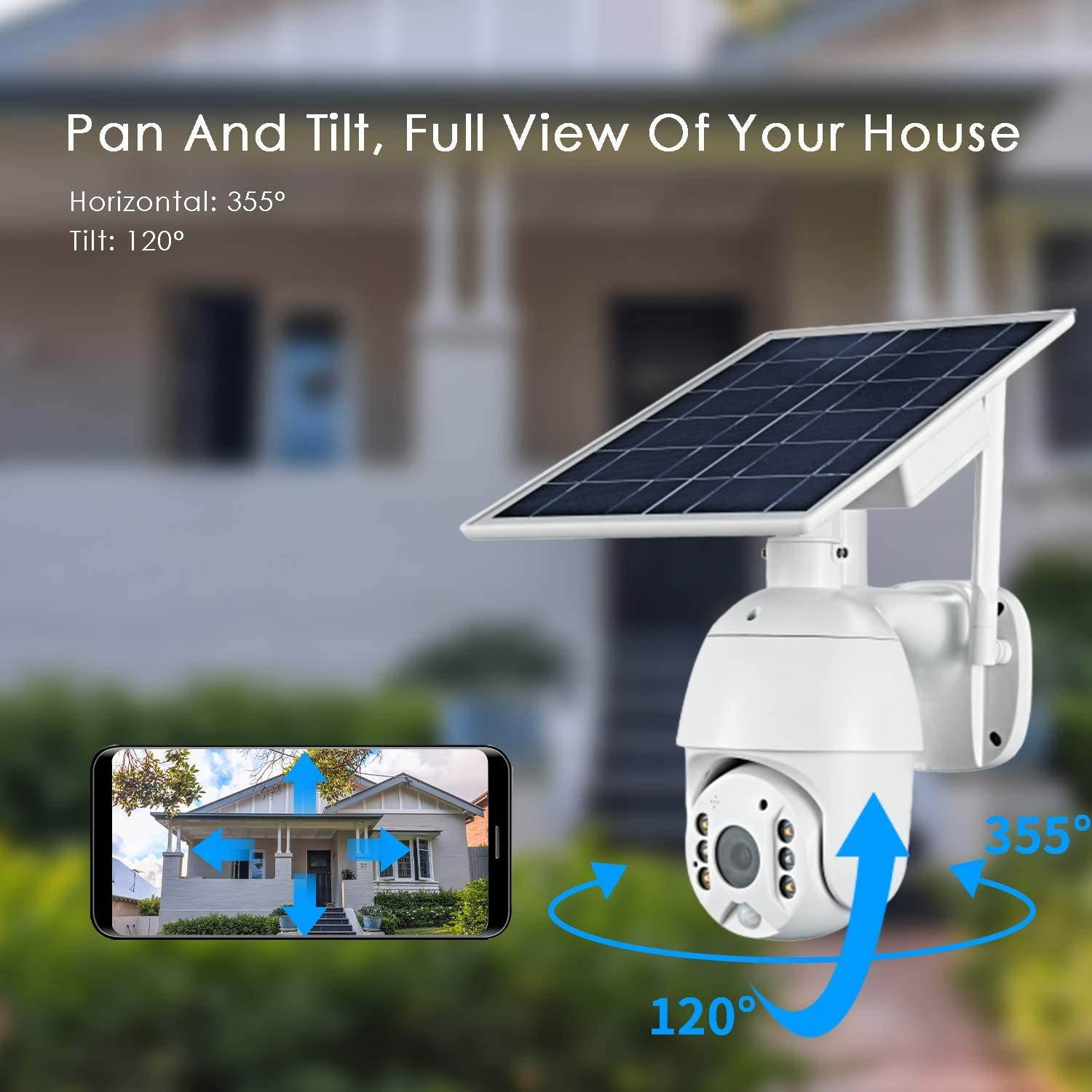 LOOSAFE SAF10 Outdoor Security Camera with Solar Power Wireless WiFi 6.5ft Extension Cable and Bracket