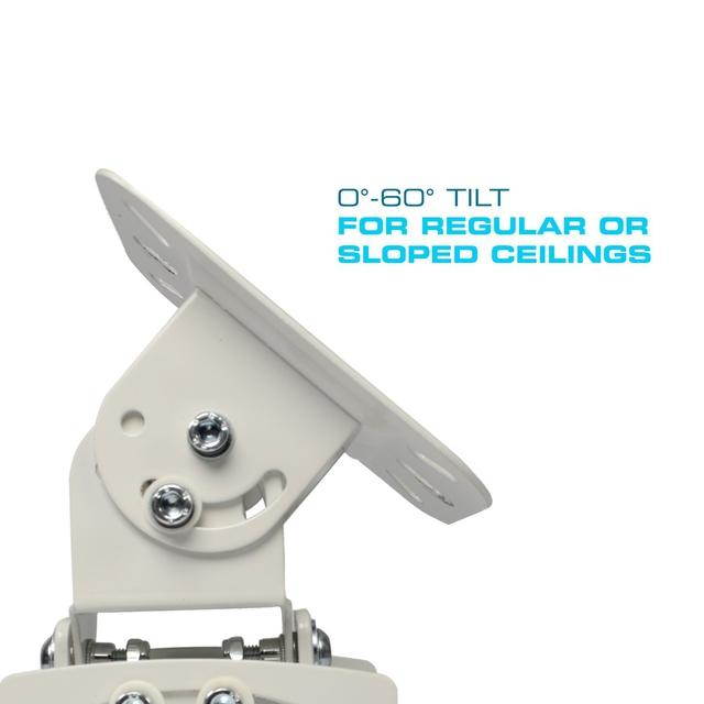 QualGear PRB-717-WHT-25ft Projector Ceiling Mount Bundle with HDMI Type A Male to Type A Male Cable, 25' Black