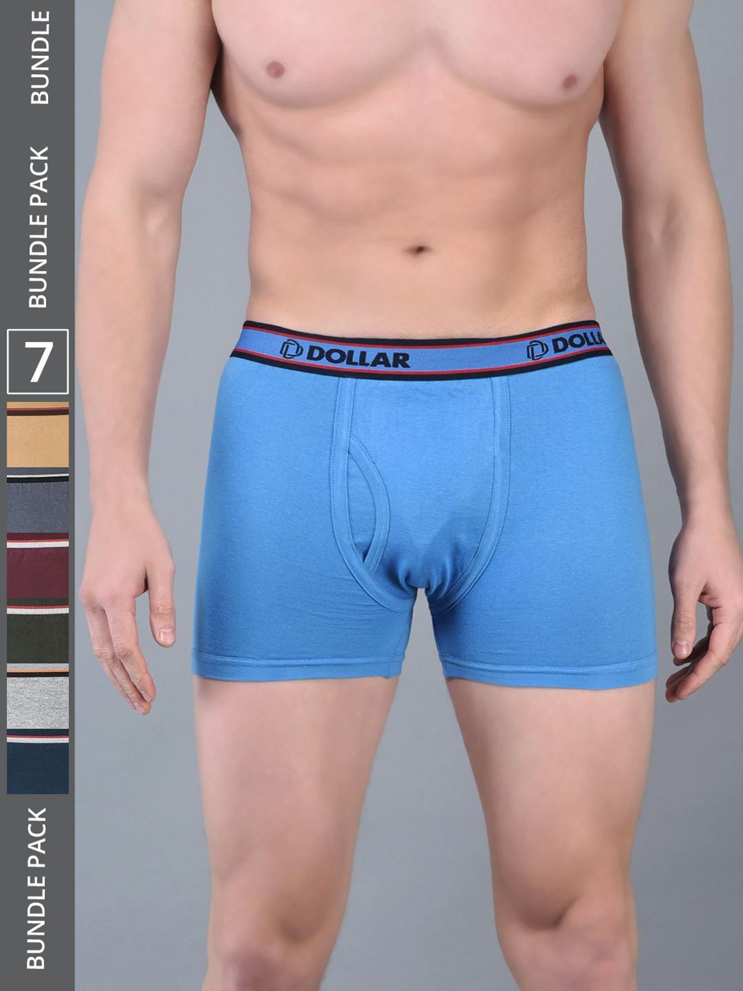 Dollar Bigboss Assorted Cotton Regular Fit Trunks - Pack Of 7