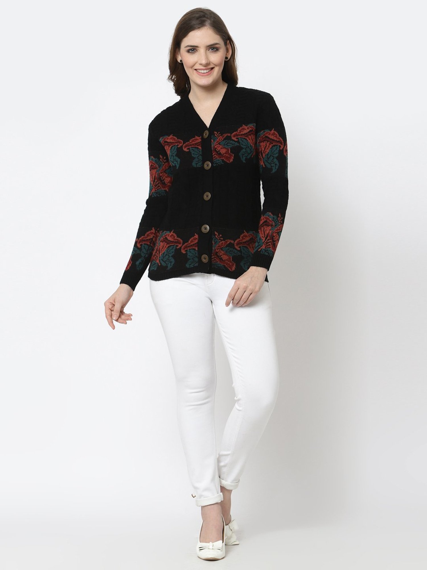 Kalt Black Floral Sweater