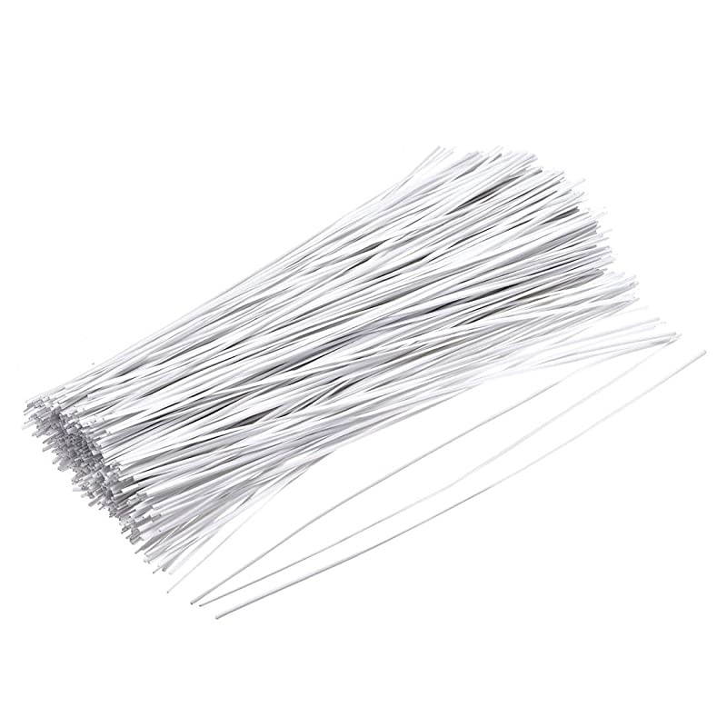 Metallic Twist Ties 200mmx18mm Plastic White Cable Cord Ties 500pcs