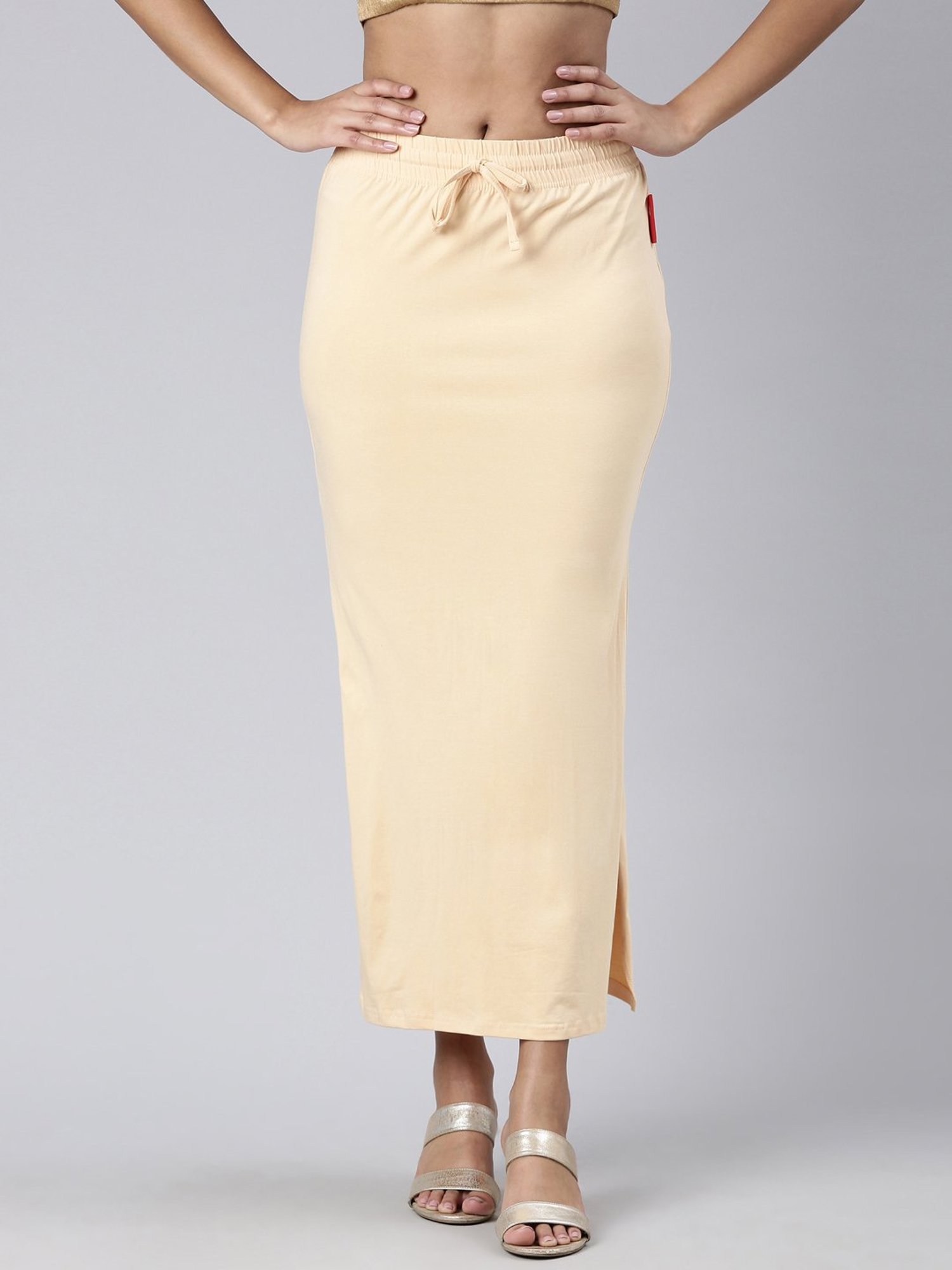 JCSS Cream Cotton Saree Shapewear