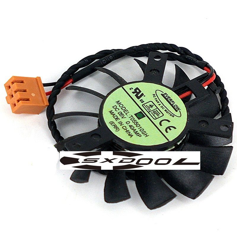 EVERFLOW T055010SH 5V 0.40A diameter 45mm hole pitch 27*35*35MM graphics card fan