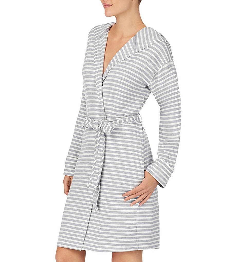 Lauren Ralph Lauren Paisley Print Satin Short Wrap Robe