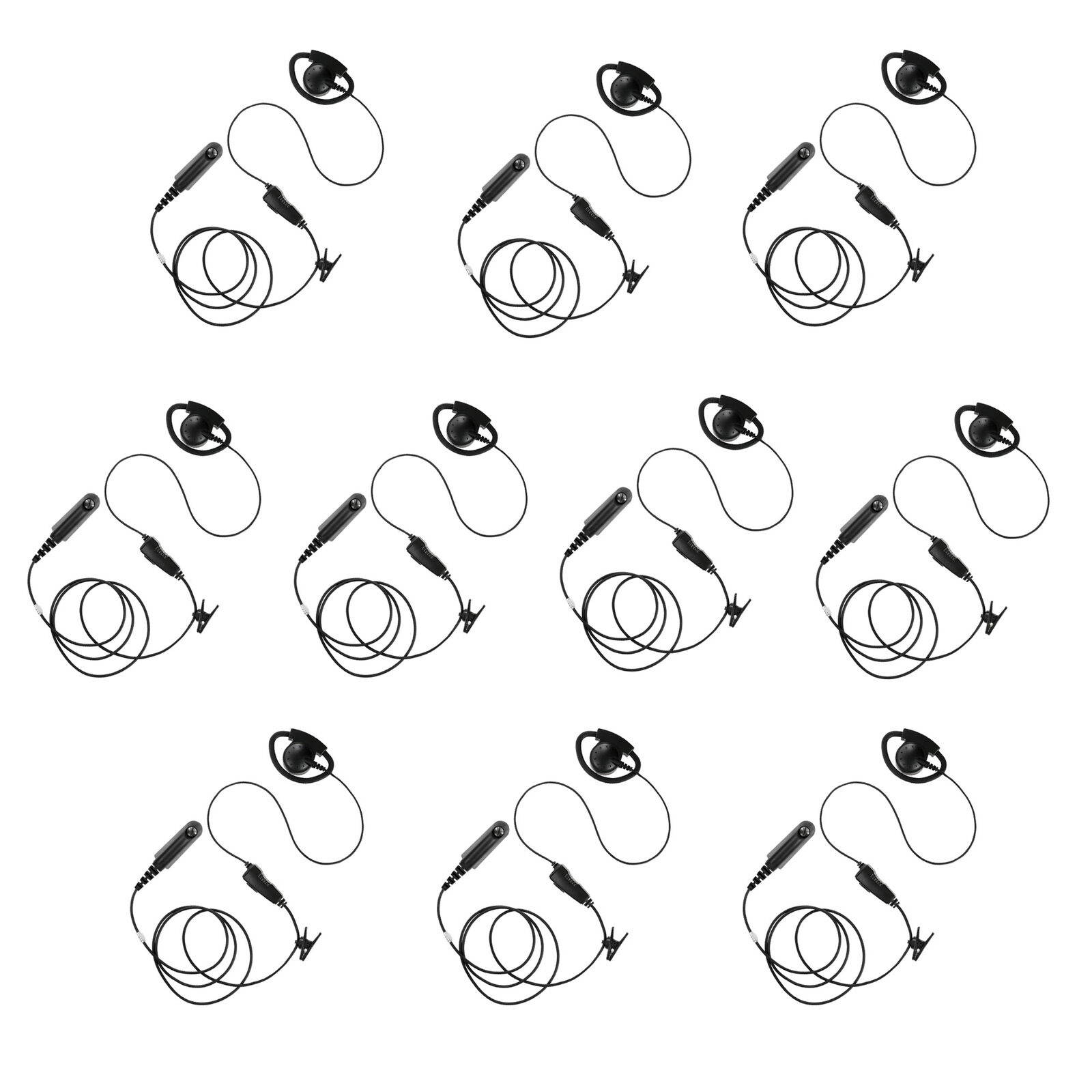 10 unit Professional D-Sharp Earhook PTT Mic for Motorola MTP810Ex Hytera TC-980