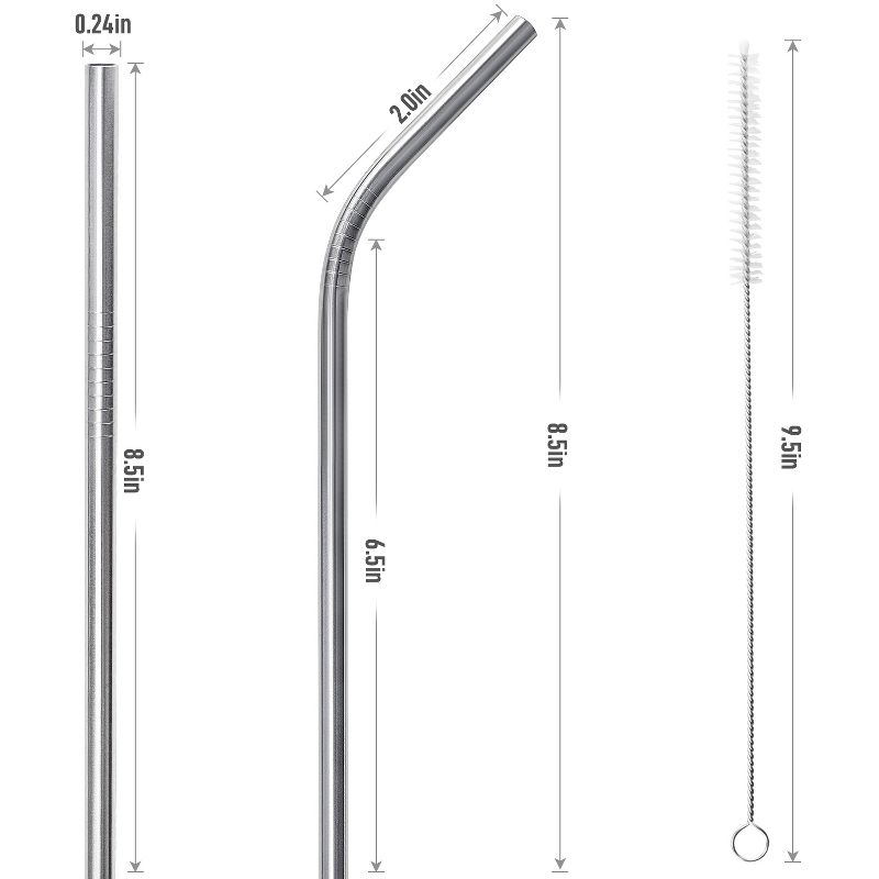 Zulay Kitchen Stainless Steel Straw - 2 pack