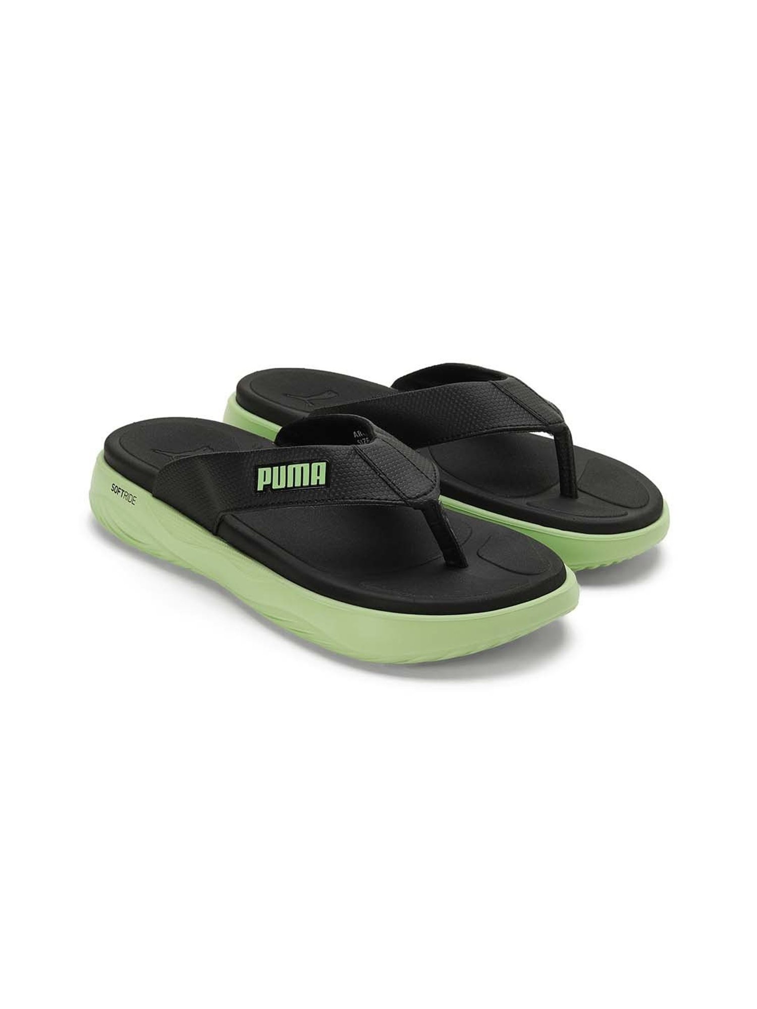 Yellow by Westside Navy Stripe Pattern Slides