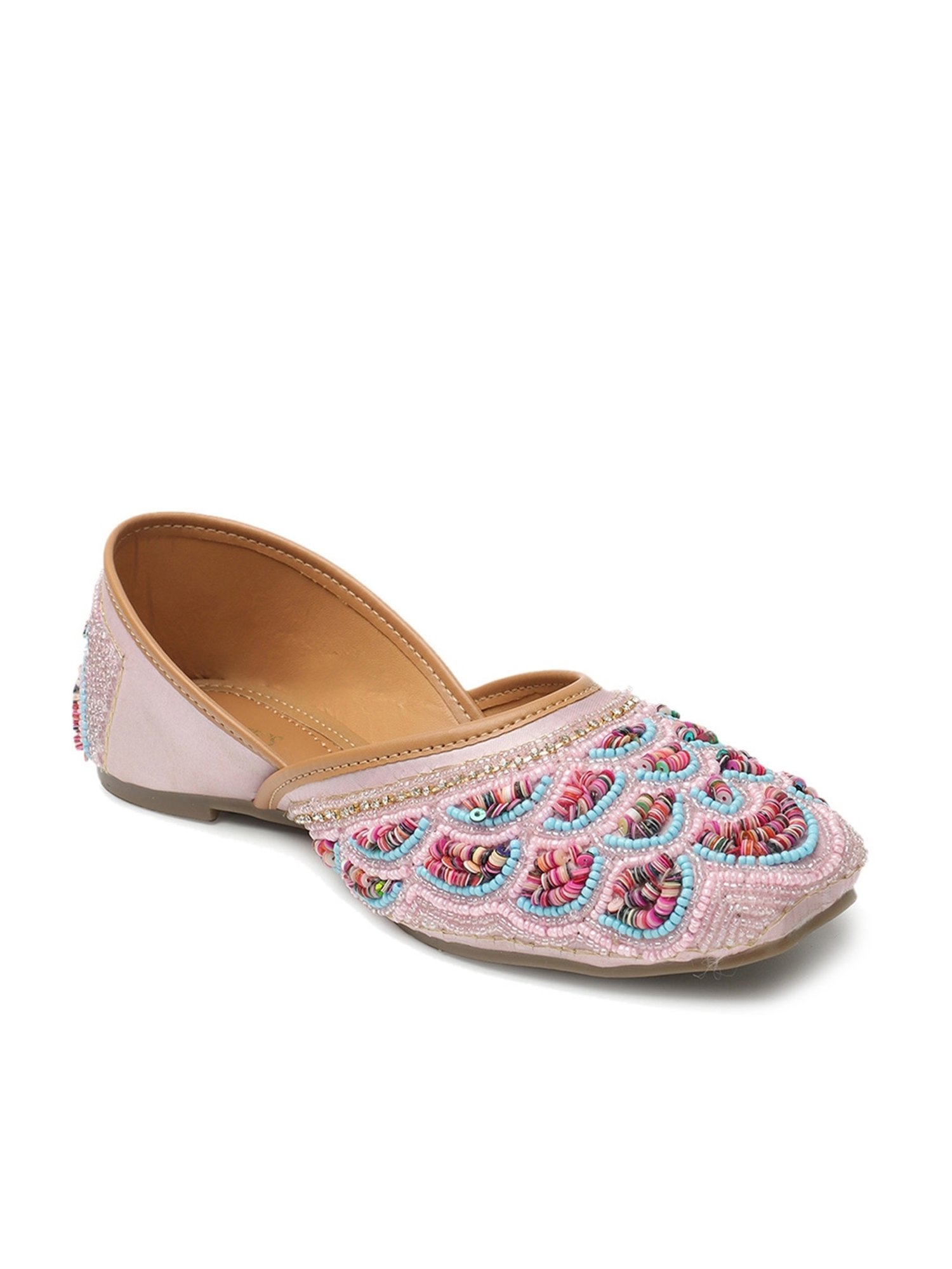 Iconics Women's Pink Ethnic Juttis