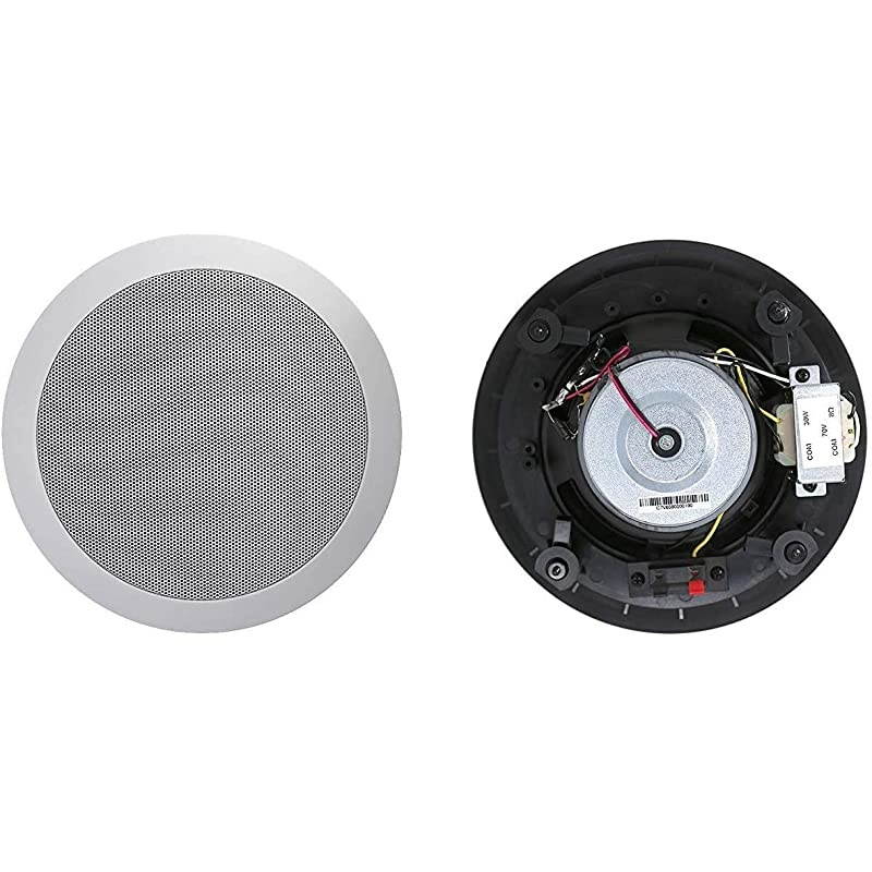 C7V6 Pair Ceiling Speaker in Wall 70v WaterResistant Speakers Perfect for Damp and Humid IndoorOutdoor Placement Bath Kitchen Covered Porches