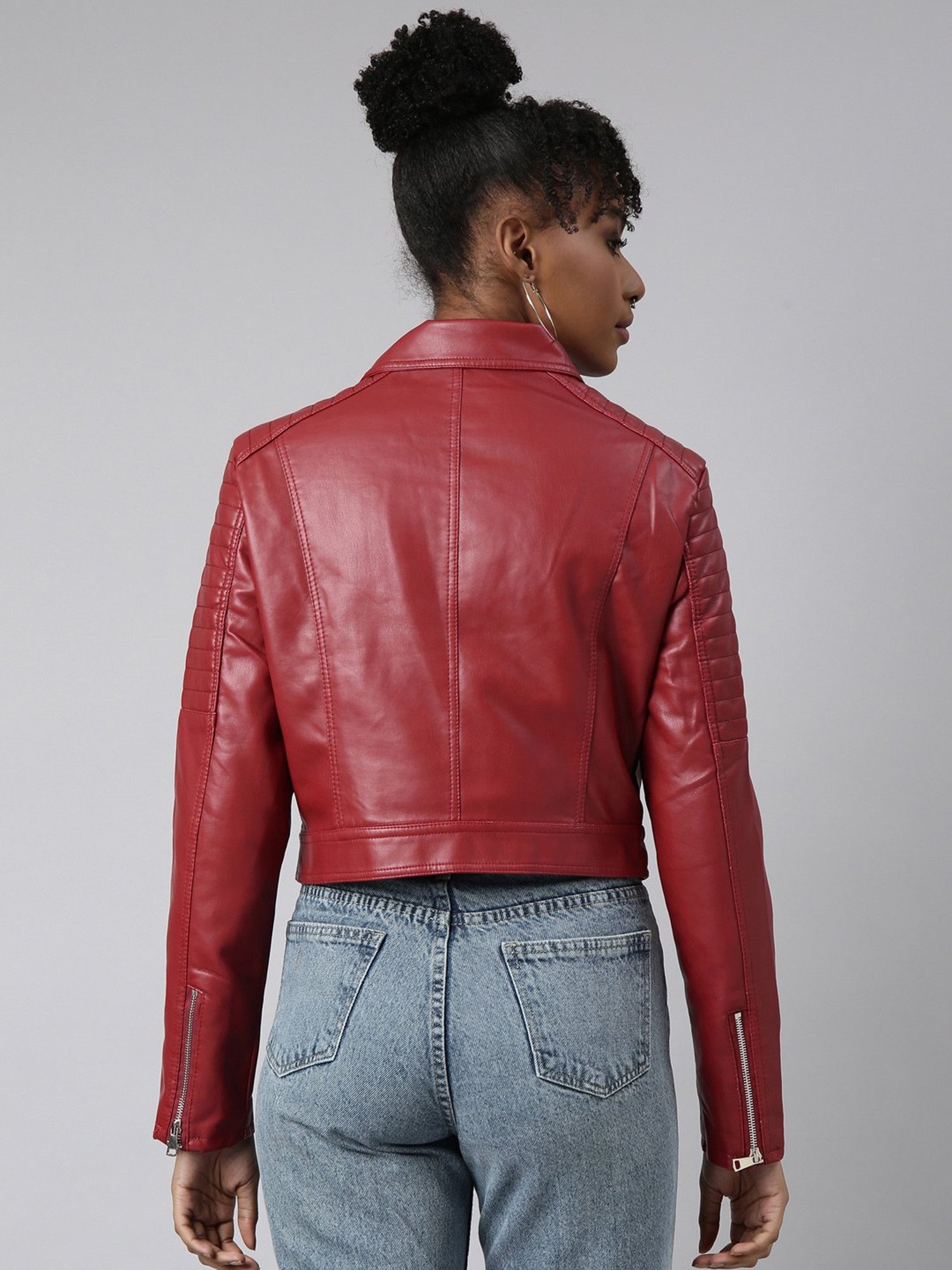 SHOWOFF Red Regular Fit Biker Jacket