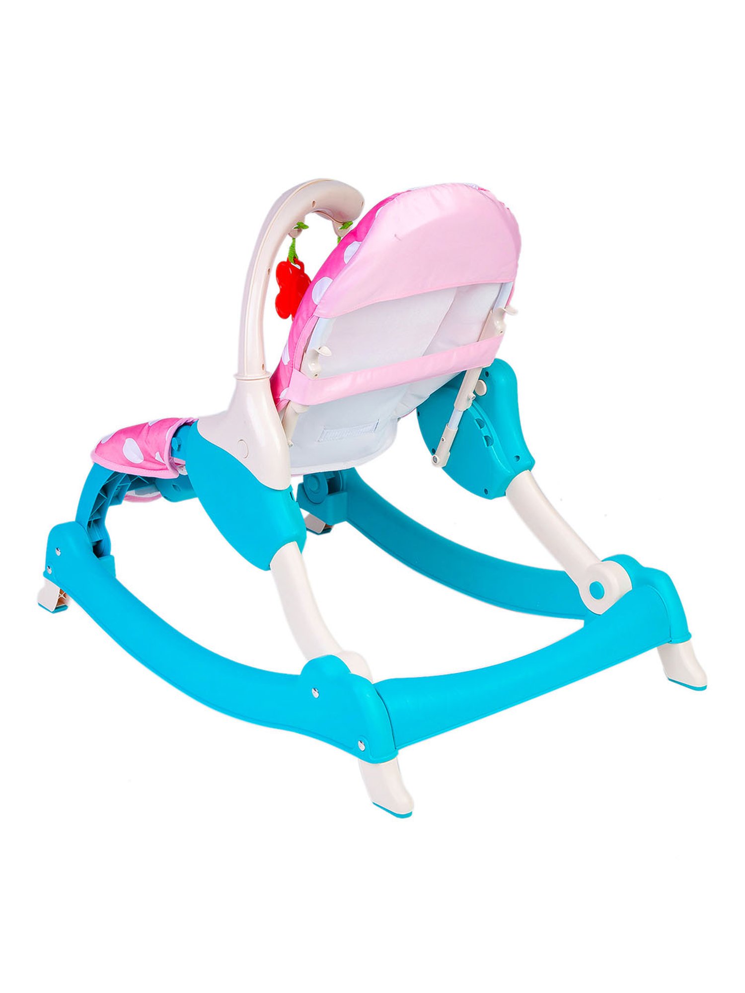 Baby Moo 3 Adjustable Level Backrest Musical Baby Rocking Chair Pink Polka Dot