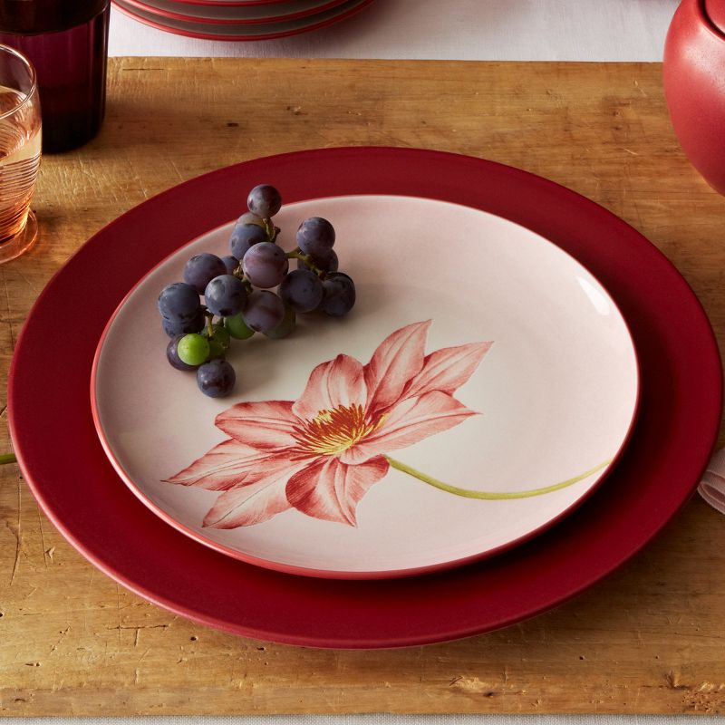 Noritake Colorwave Raspberry Clematis Floral Accent Plate