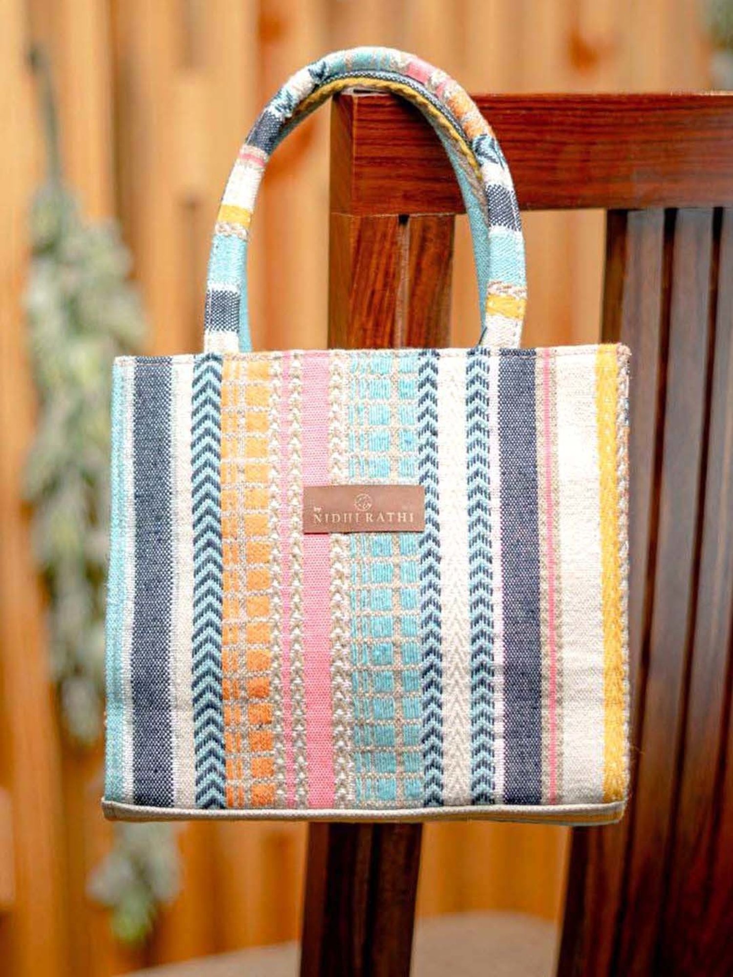 NR by Nidhi Rathi Multicolor Textured Medium Handbag