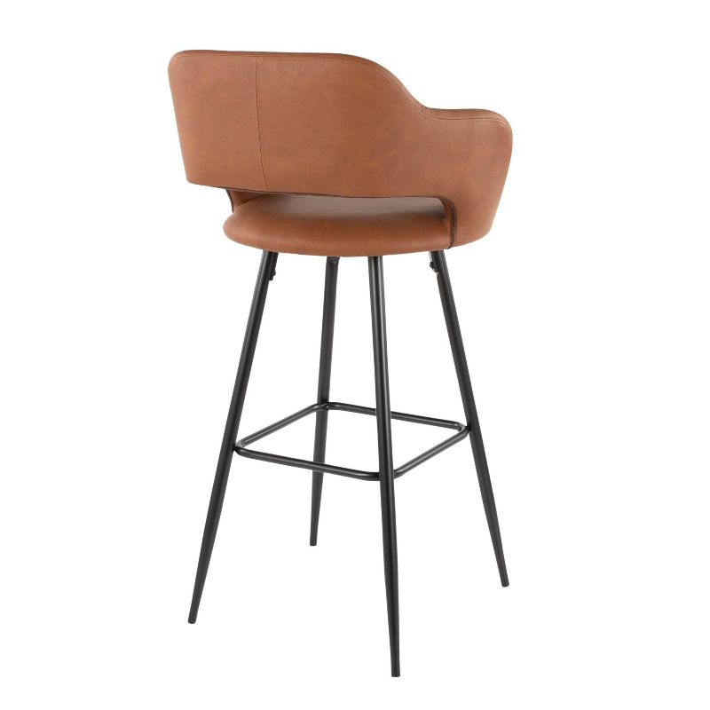 Set of 2 Margarite Contemporary Barstools Faux Leather Dark Brown - LumiSource