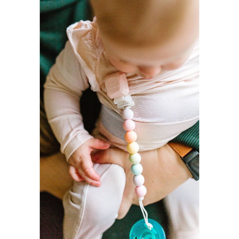 Loulou Lollipop Lolli Soother Holder in Silicone Clip - Cotton Candy