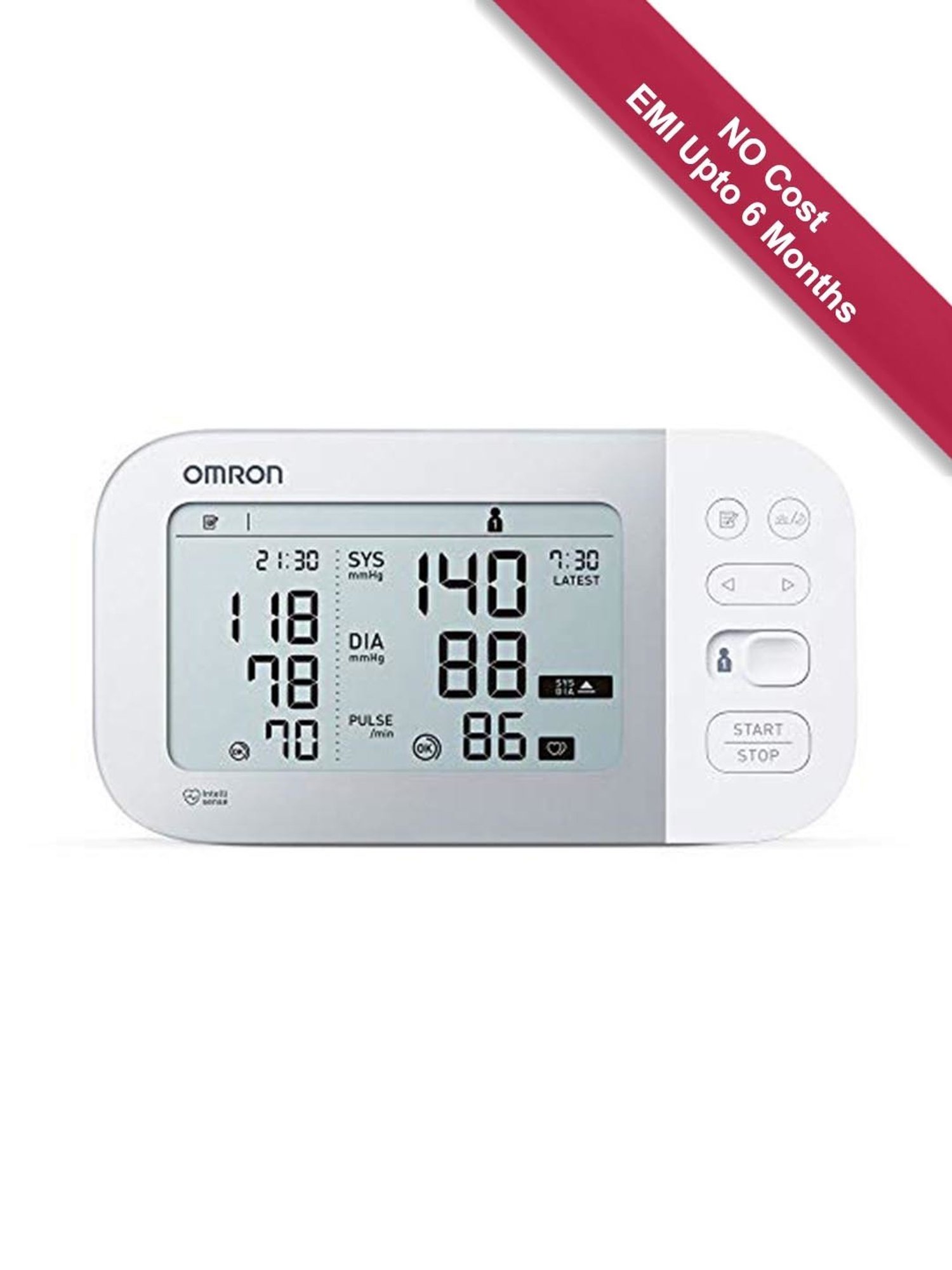 Omron HEM-7361T Bluetooth Digital Blood Pressure Monitor with AFib Indicator (White)