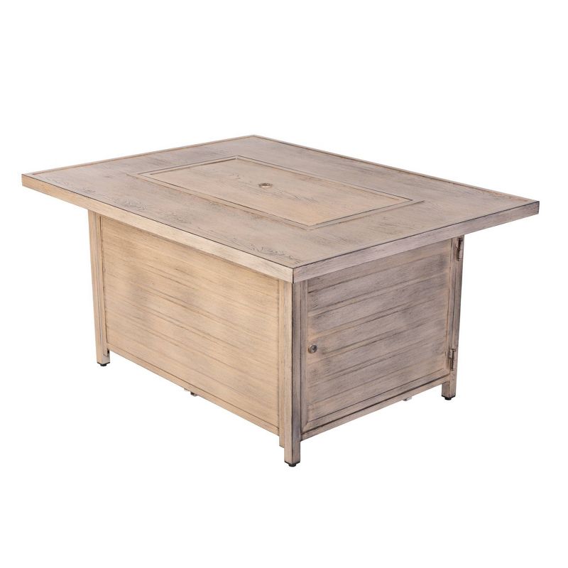 Sawyer Driftwood Rectangle Aluminum LPG Fire Pit - Fire Sense