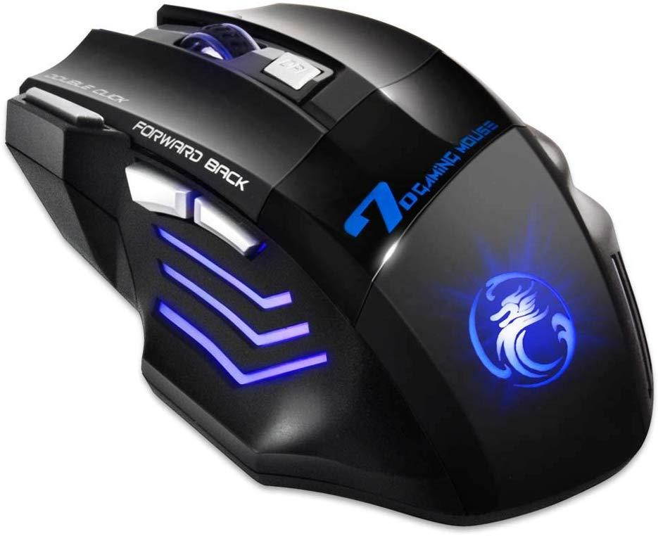 EVESKY LFJNET Fashion Professional Wired Gaming Mouse 7 Button 5500 DPI LED Optical USB Computer Mouse Game Mouse Silent Mause for PC Black