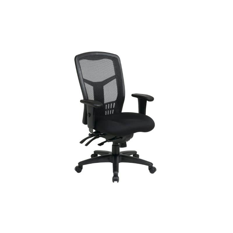 ProGrid High Back Managers Chair with Adjustable Arms, Multi-Function and Seat Slider (Black)