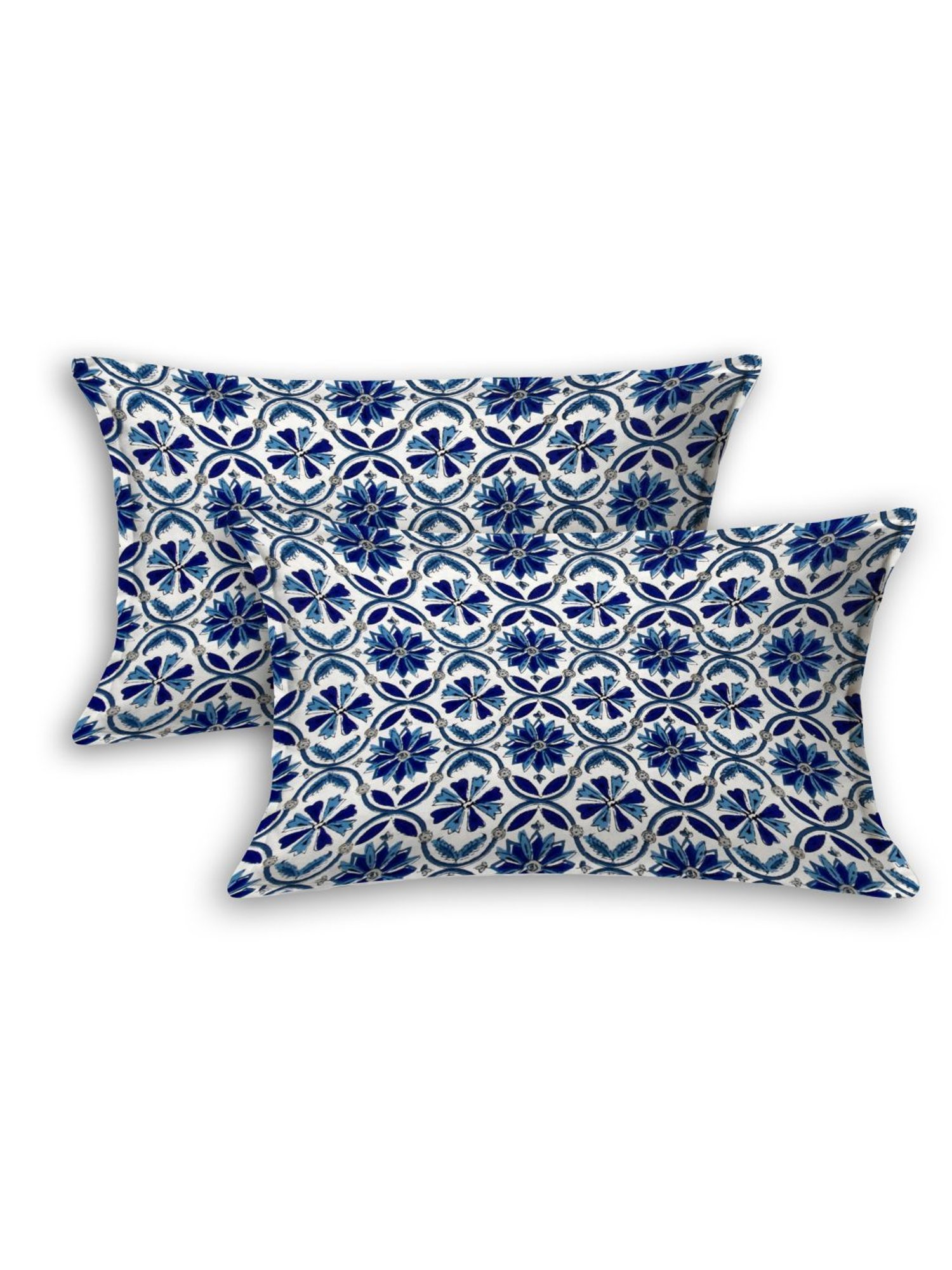 Living Roots Multicolor Jaipuri Printed Cotton Bed Sheet with 2 Pillow Cover