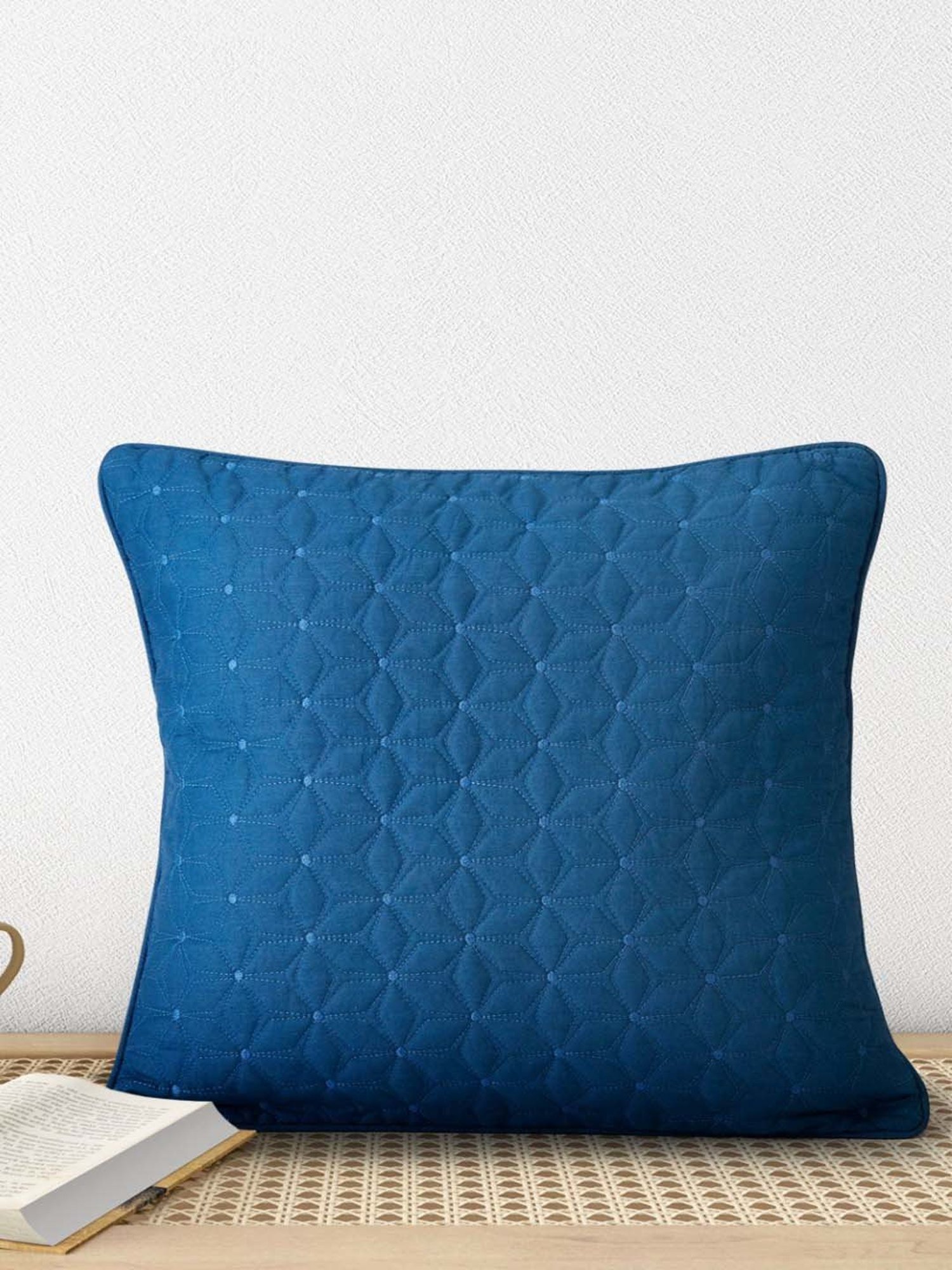 Living Scapes by Pantaloons Indigo Cotton Cushion Cover