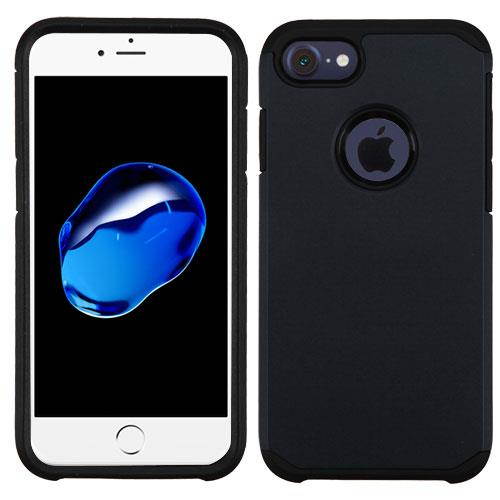 Asmyna Astronoot Protector Case with Holster for iPhone SE2/8/7 - Black/Black