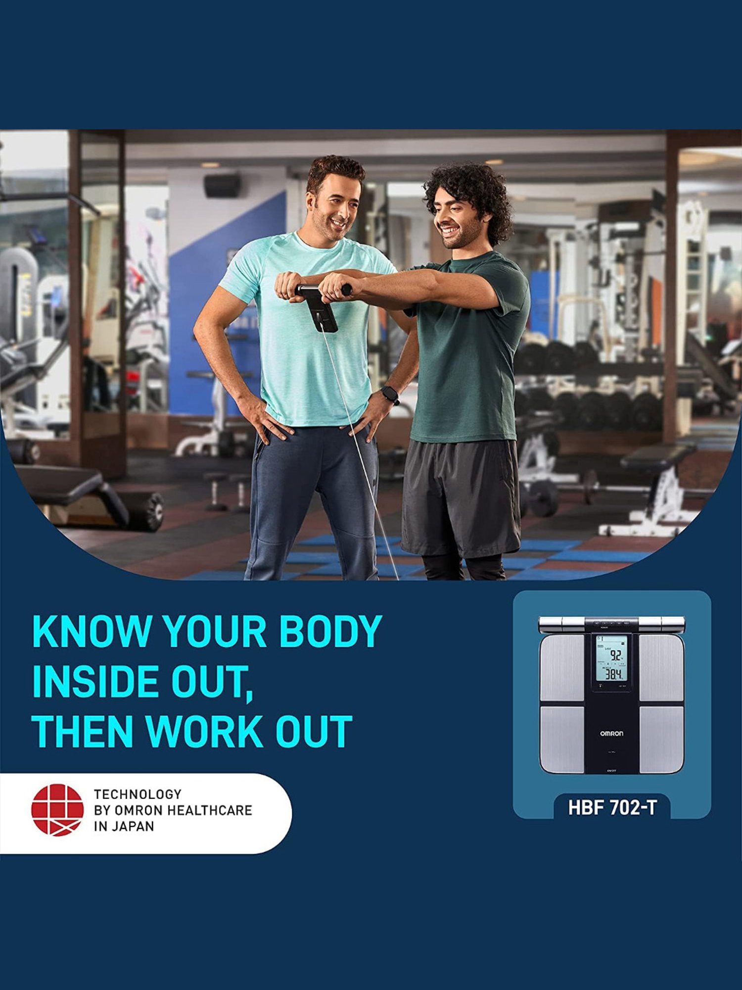 Omron HBF 702T Digital Body Composition Monitor Supports Omron Connect App (Silver)