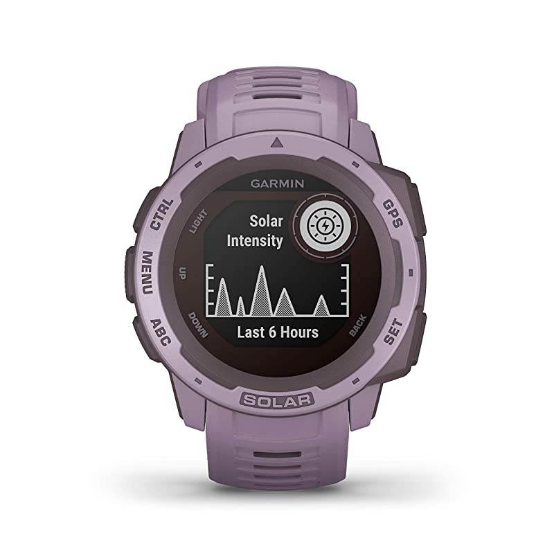 Garmin Instinct Solar Premium GPS Smartwatch with Included  Power Bank Bundle (Orchid)