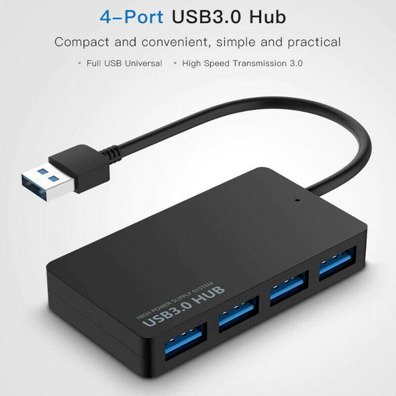 USB 3.0 Hub with 4 Ports USB 3.0 HUB Adapter Up To 5Gbps for MacBook Air, MacBook Pro, MacBook, Mac Mini, PC, Laptops