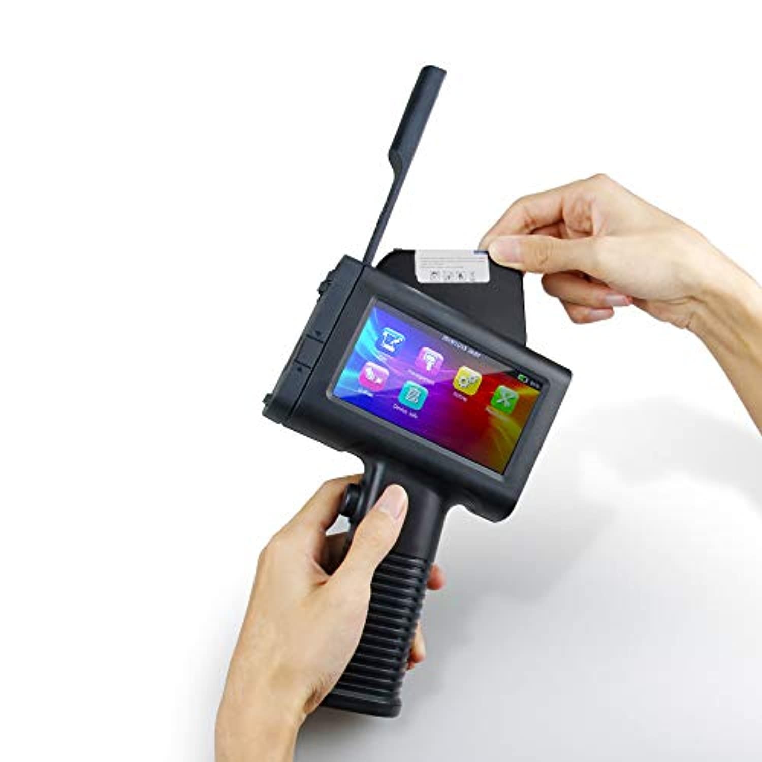 v4ink BENTSAI Portable Handheld Printer Labeler BT-HH6105B2 with 4.3 Inch HD LED Touch Screen use for QR-Code Barcode Production Date Logo Batch Series Number Print on Card Bag Box Wood Glass  (v4ink)