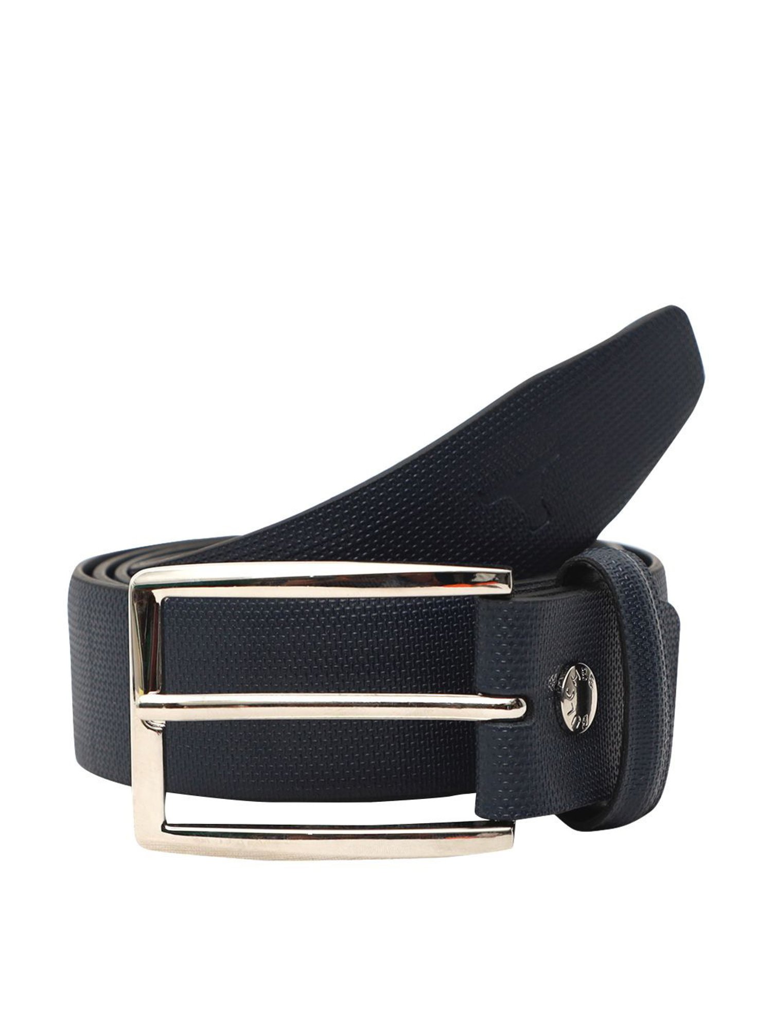 Bulchee Blue Leather Textured Waist Belt