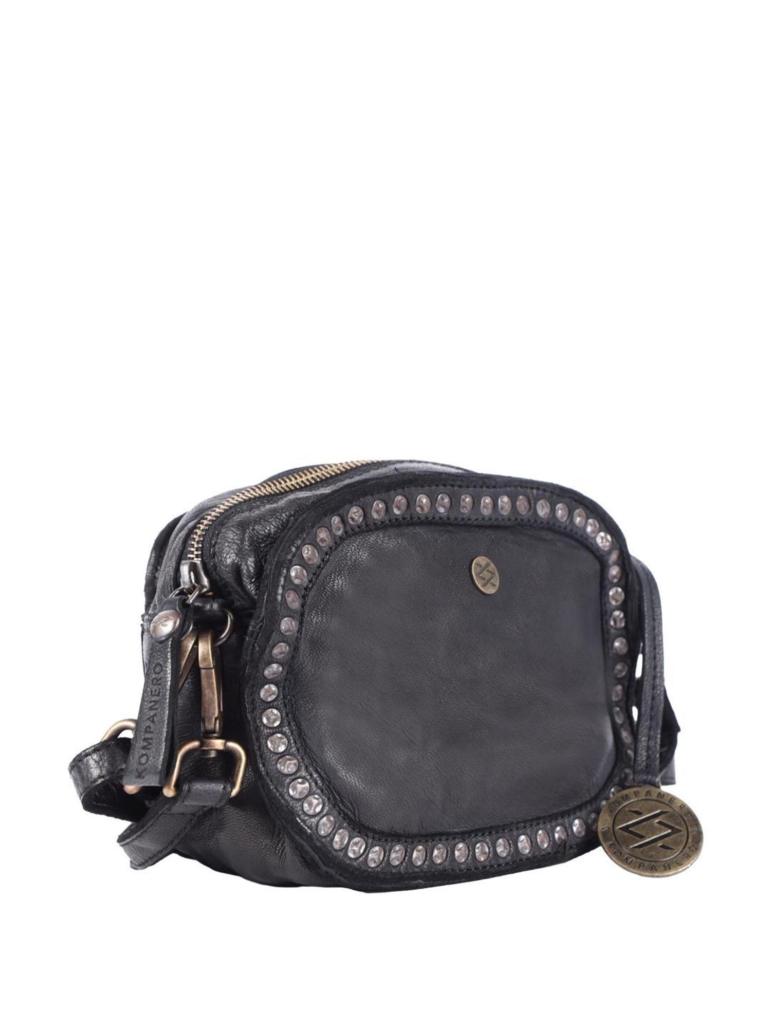 KOMPANERO  Black Solid Sling Handbag